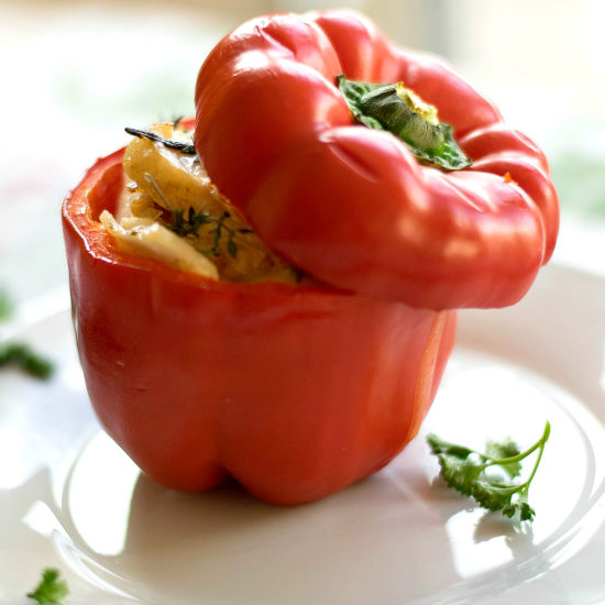 Mushroom-Stuffed Pepper
