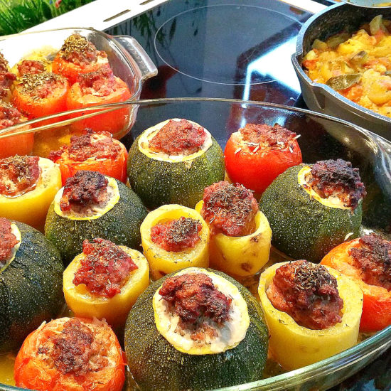 Rainbow Biff Stuffed Vegetables