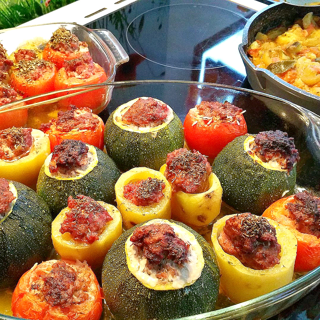 Rainbow Biff Stuffed Vegetables